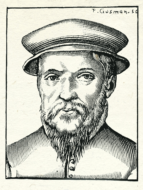 Claude Garamond's portrait was etched around
	  1543.